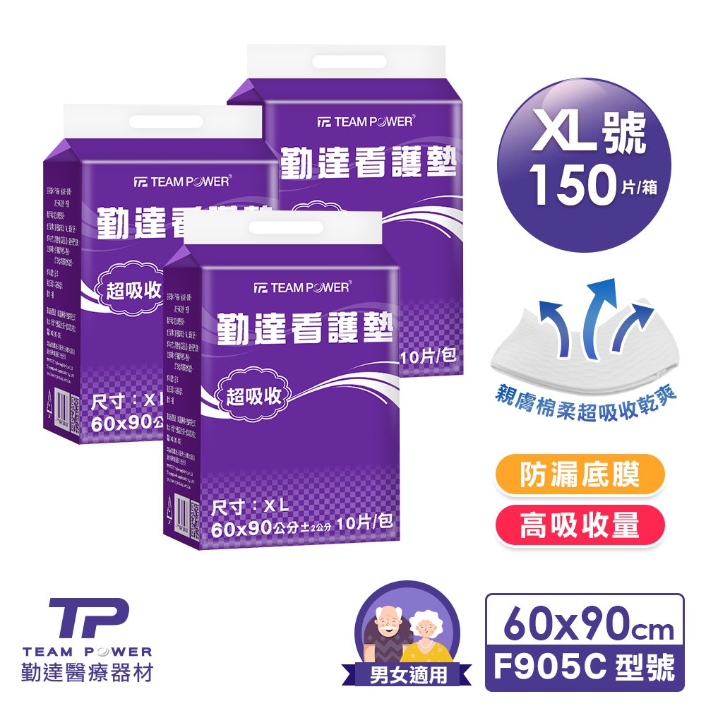 ★免運+大箱更便宜►共150片【勤達】超吸收看護墊60x90cm(XL號)-10片X15包#F905C